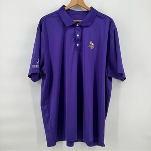 Nike Minnesota Vikings Polo Shirt Mens 2XL Purple Short Sleeve Dri Fit Barefoot